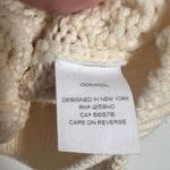 Intermix Britta Ivory Cold Shoulder Cableknit Wool Sweater Size P - Picture 5 of 5